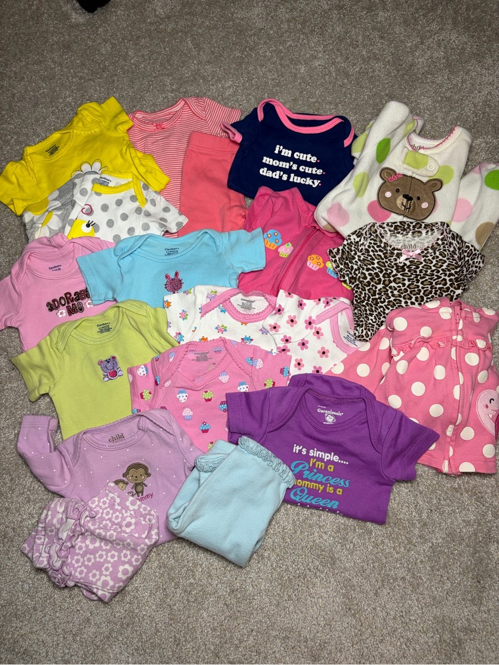 Mixed Baby Girl Onesie Bundle - Bright Multi-Color